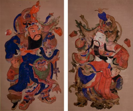 孔子博物館藏明代門神畫?？鬃硬┪镳^供圖